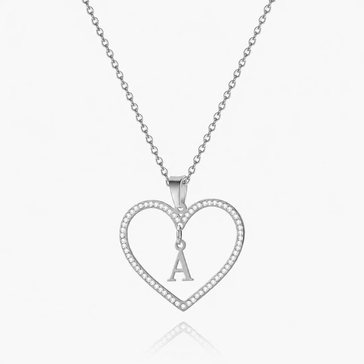 Personalized Heart Initial Necklace