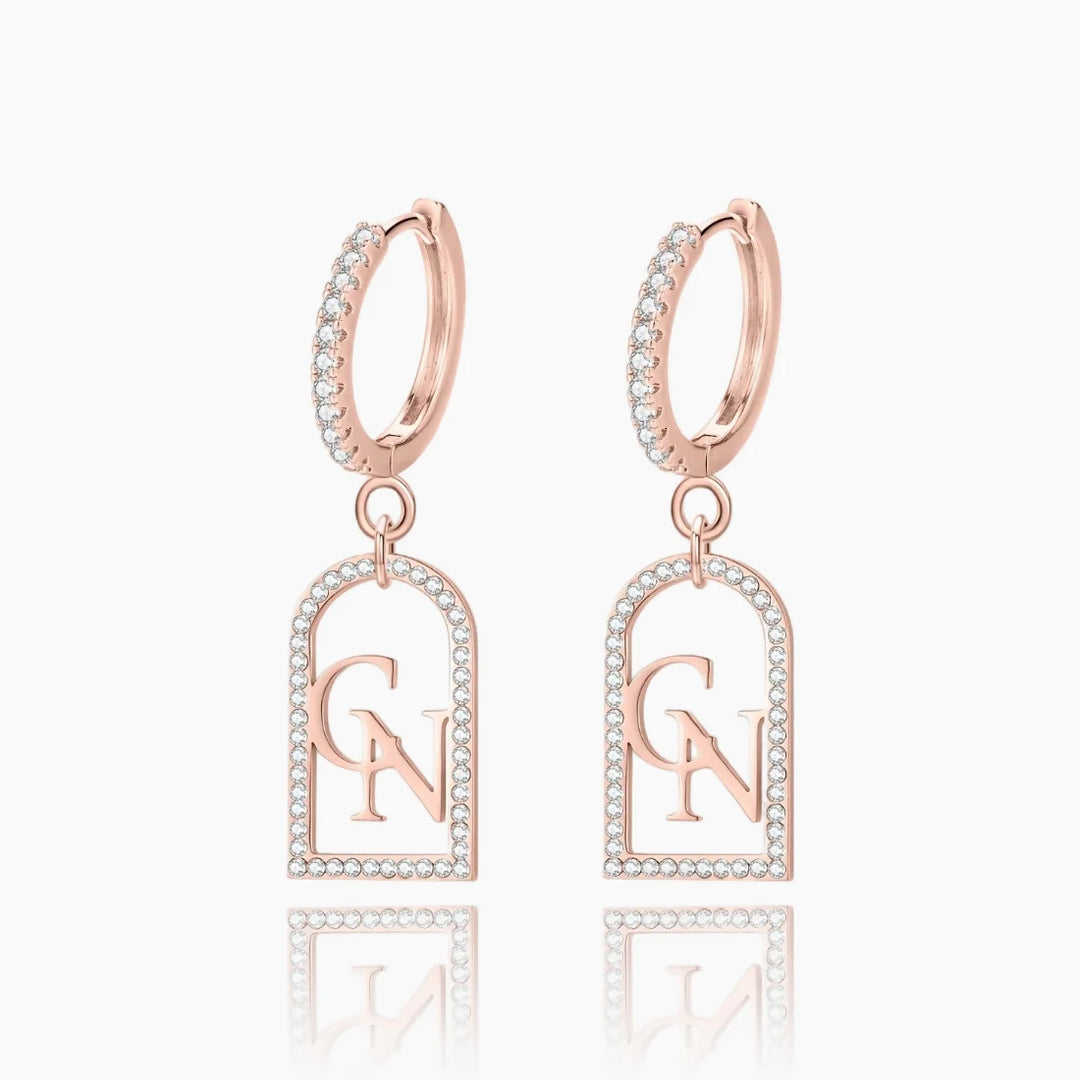 Iced Out Initials Earrings