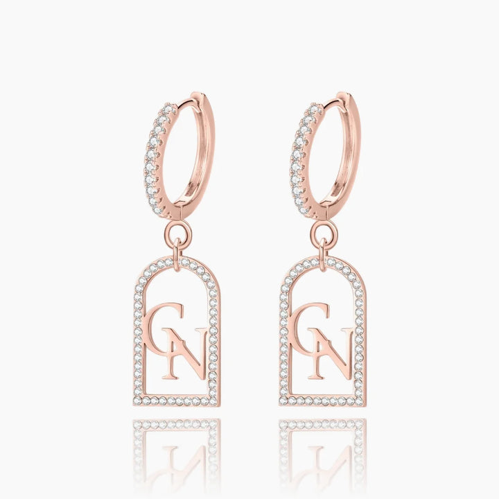 Iced Out Initials Earrings