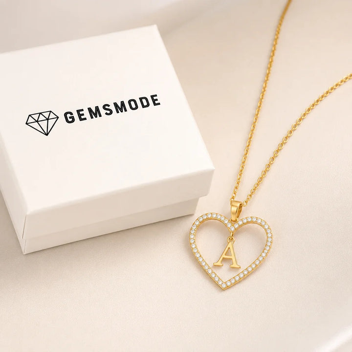 Personalized Heart Initial Necklace