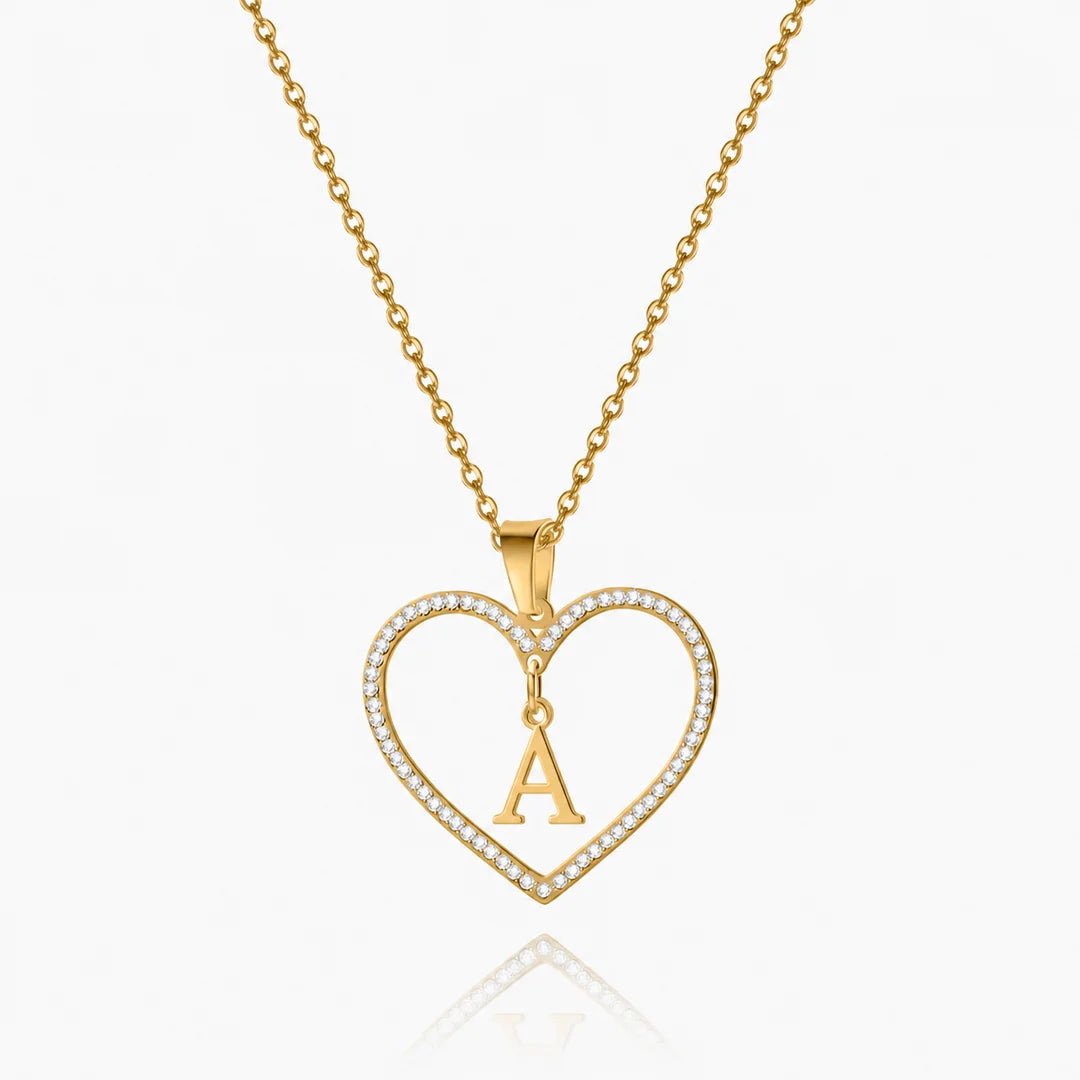 Personalized Heart Initial Necklace