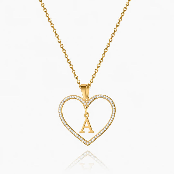 Personalized Heart Initial Necklace