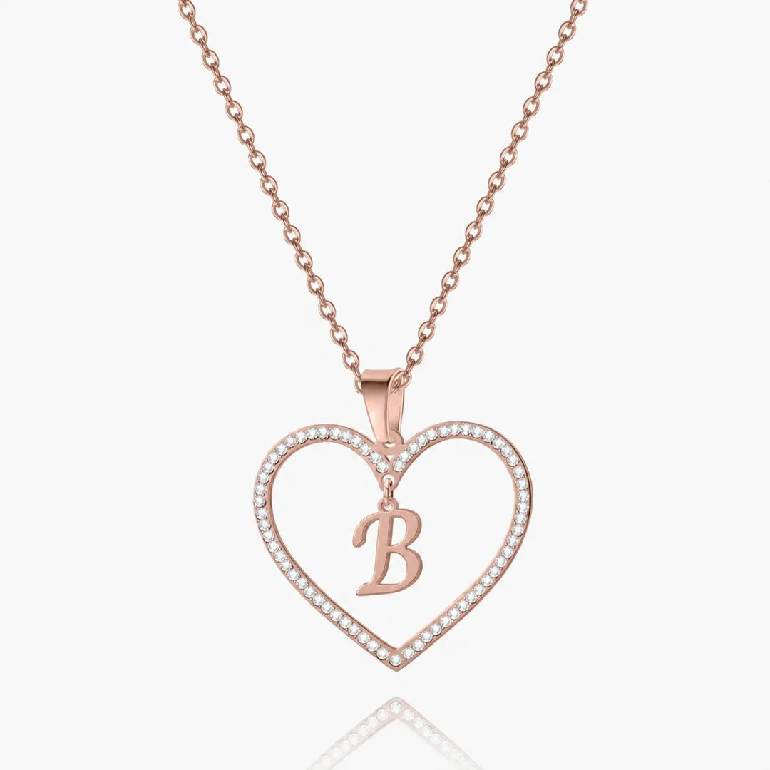 Personalized Heart Initial Necklace