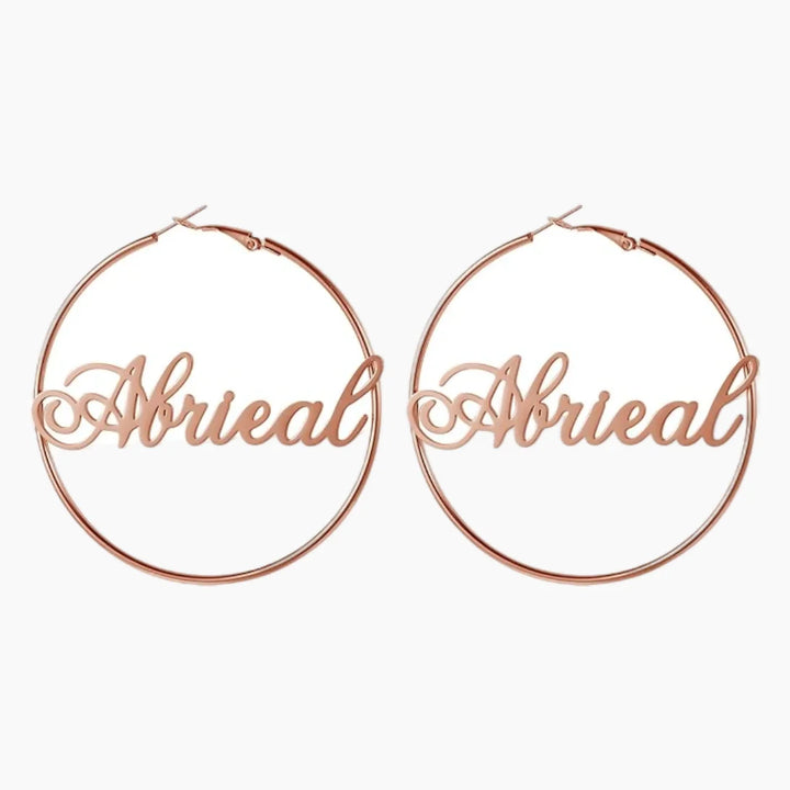 SCRIPT NAME HOOP EARRINGS