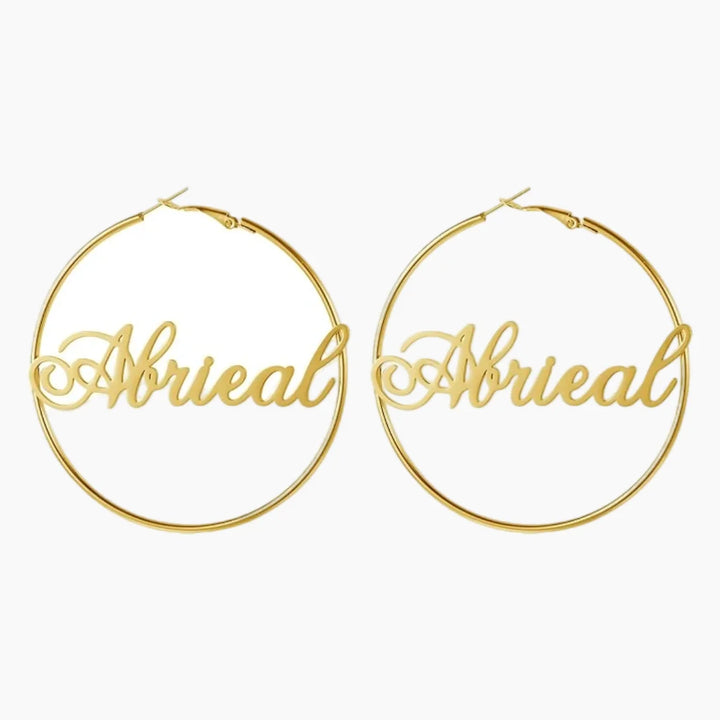 SCRIPT NAME HOOP EARRINGS