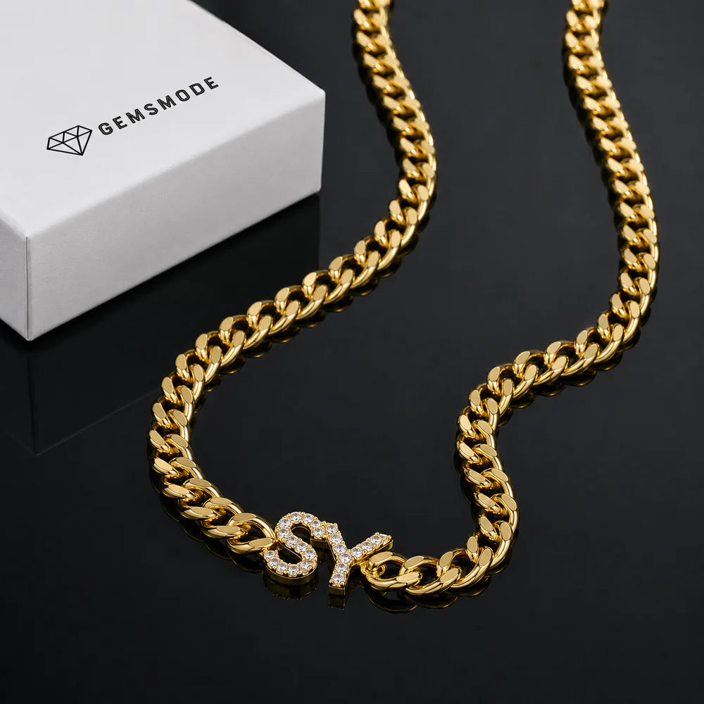 Personalized Iced Initials Necklace