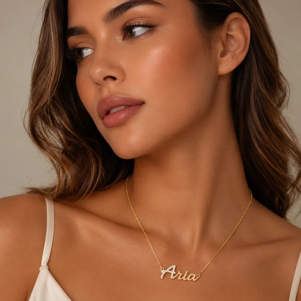 Iced Initial Name Necklace