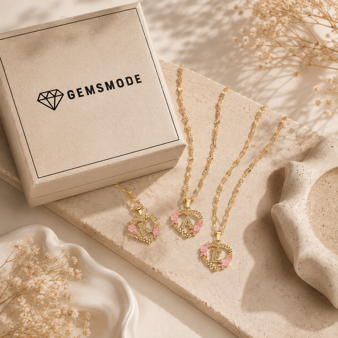 Floral Initial Necklace