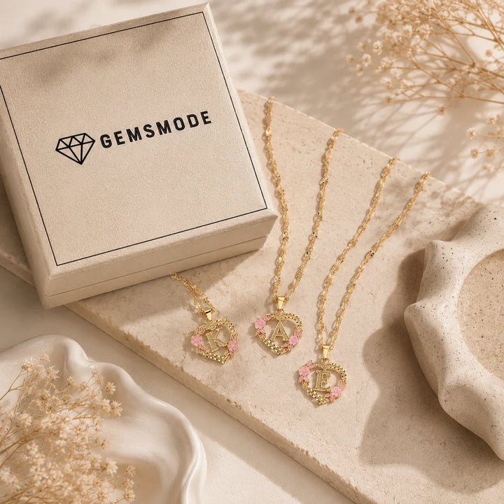 Personalized Floral Initial Necklace