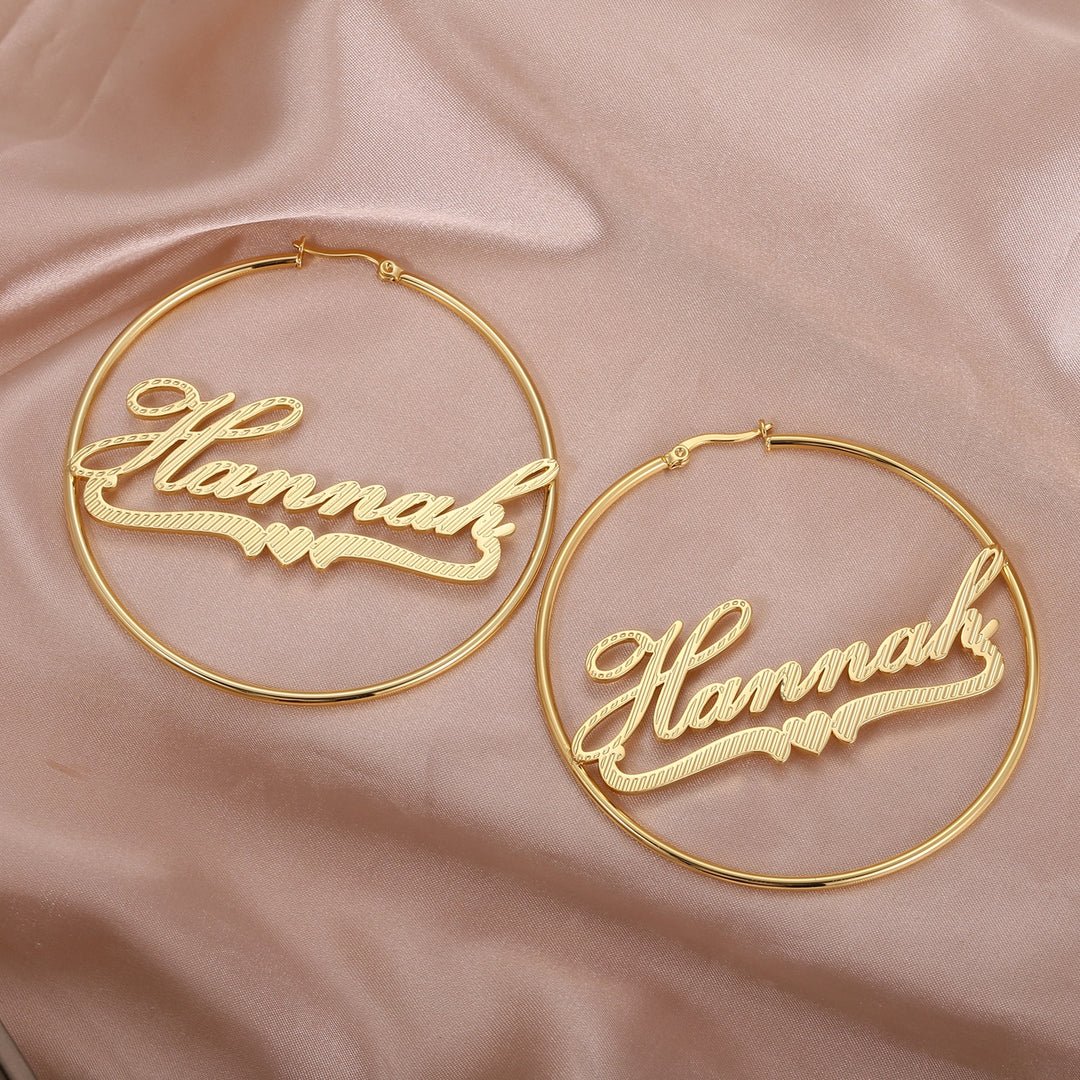 Hoop Earrings With Name