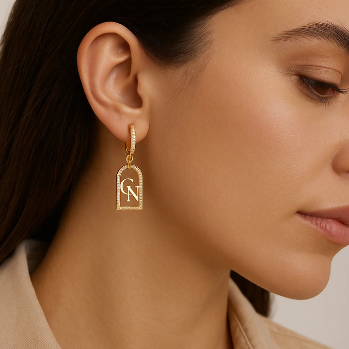 Iced Initial Drops Earrings