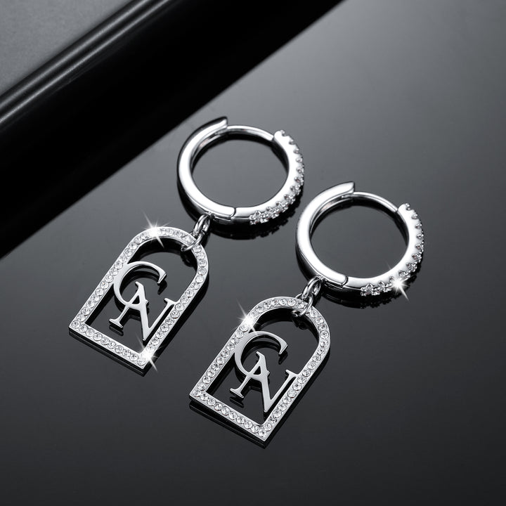 Iced Out Initials Earrings