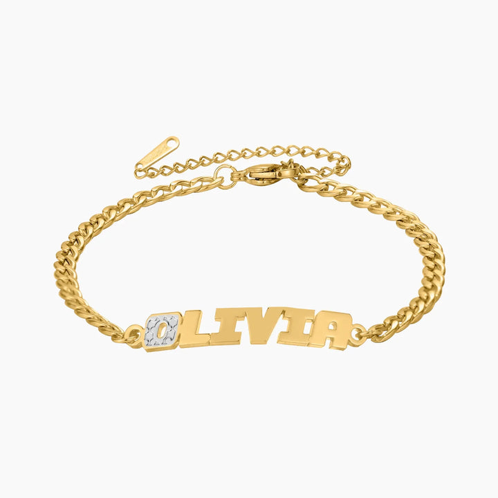 Double Plated Initial Name Bracelet