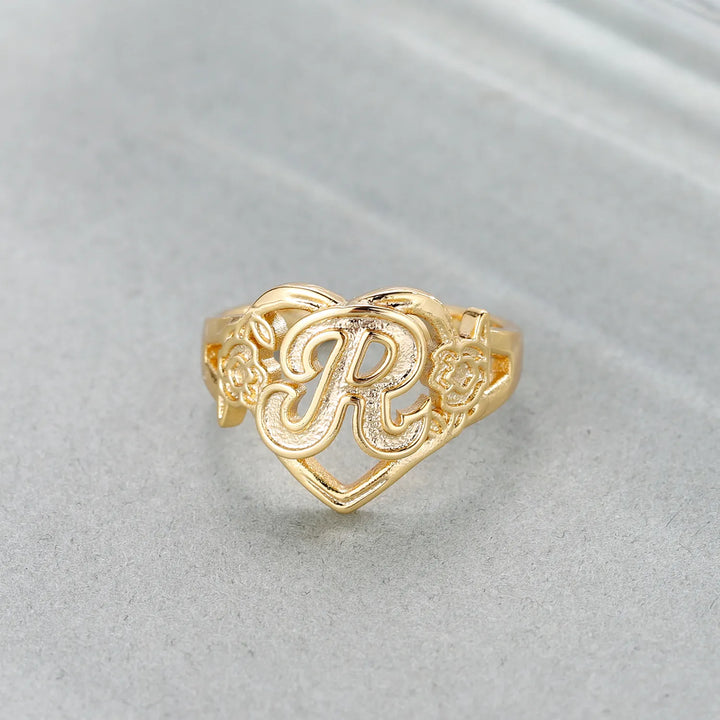 Initial Heart Ring