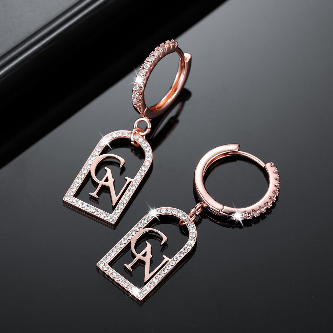 Iced Out Initials Earrings