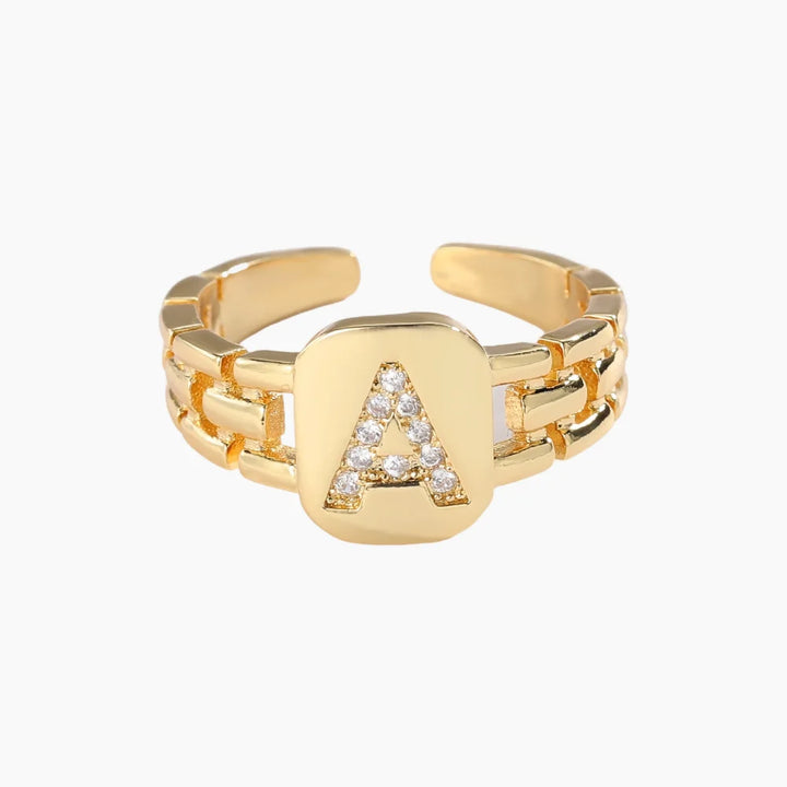 ADJUSTABLE BLING LETTER RING