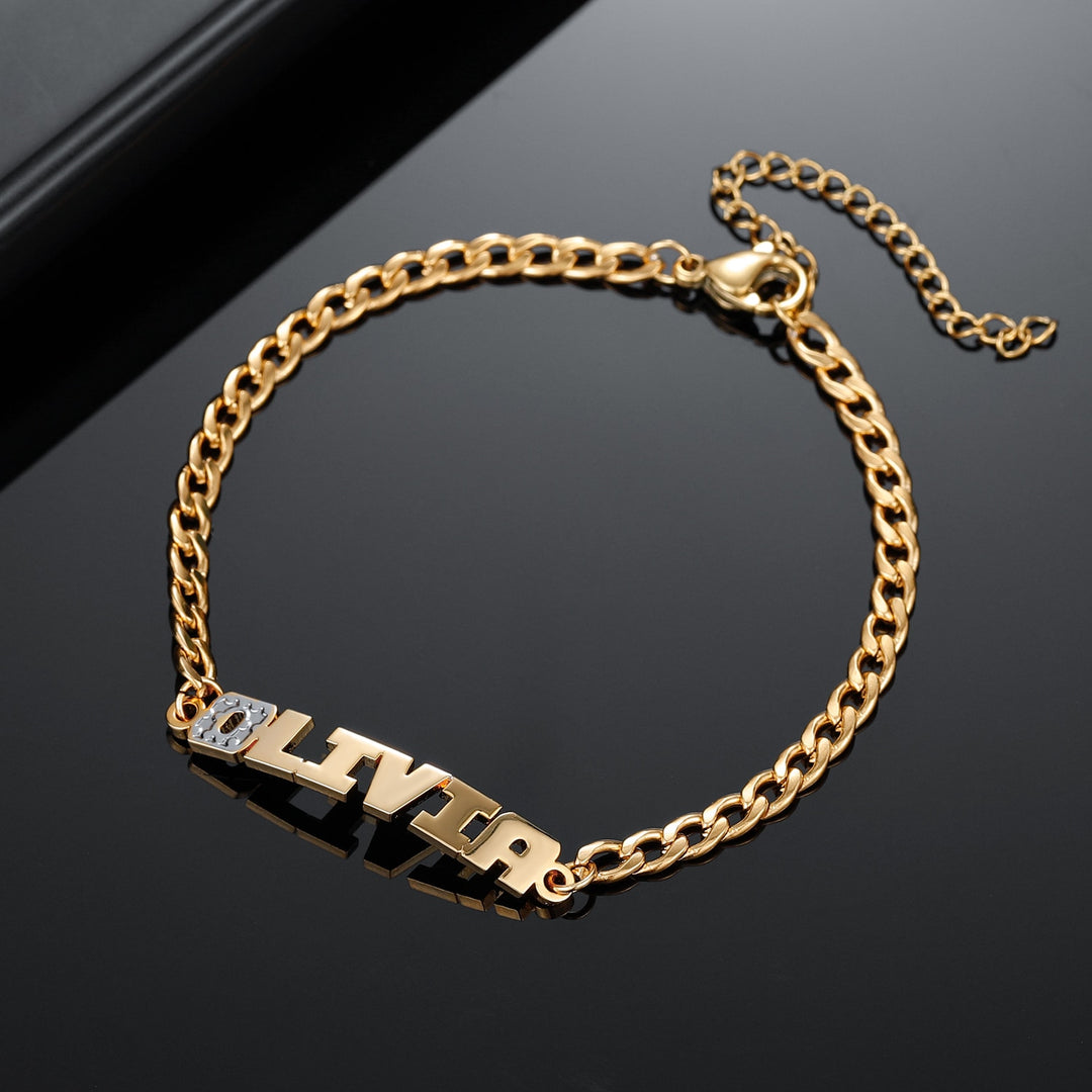 Double Plated Initial Name Bracelet