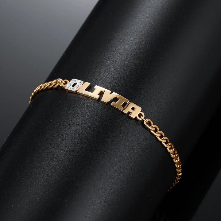 Double Plated Initial Name Bracelet