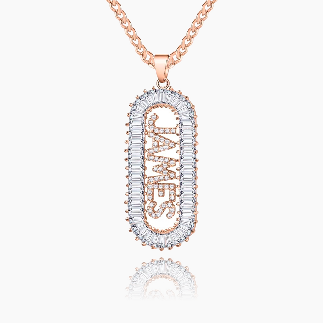 Iced Vertical Name Necklace