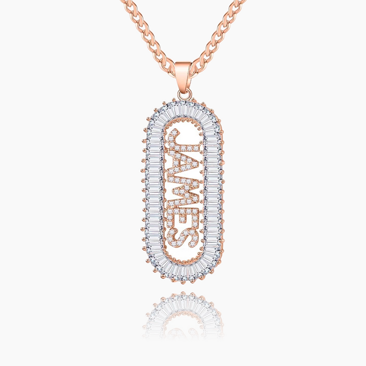 Iced Vertical Name Necklace