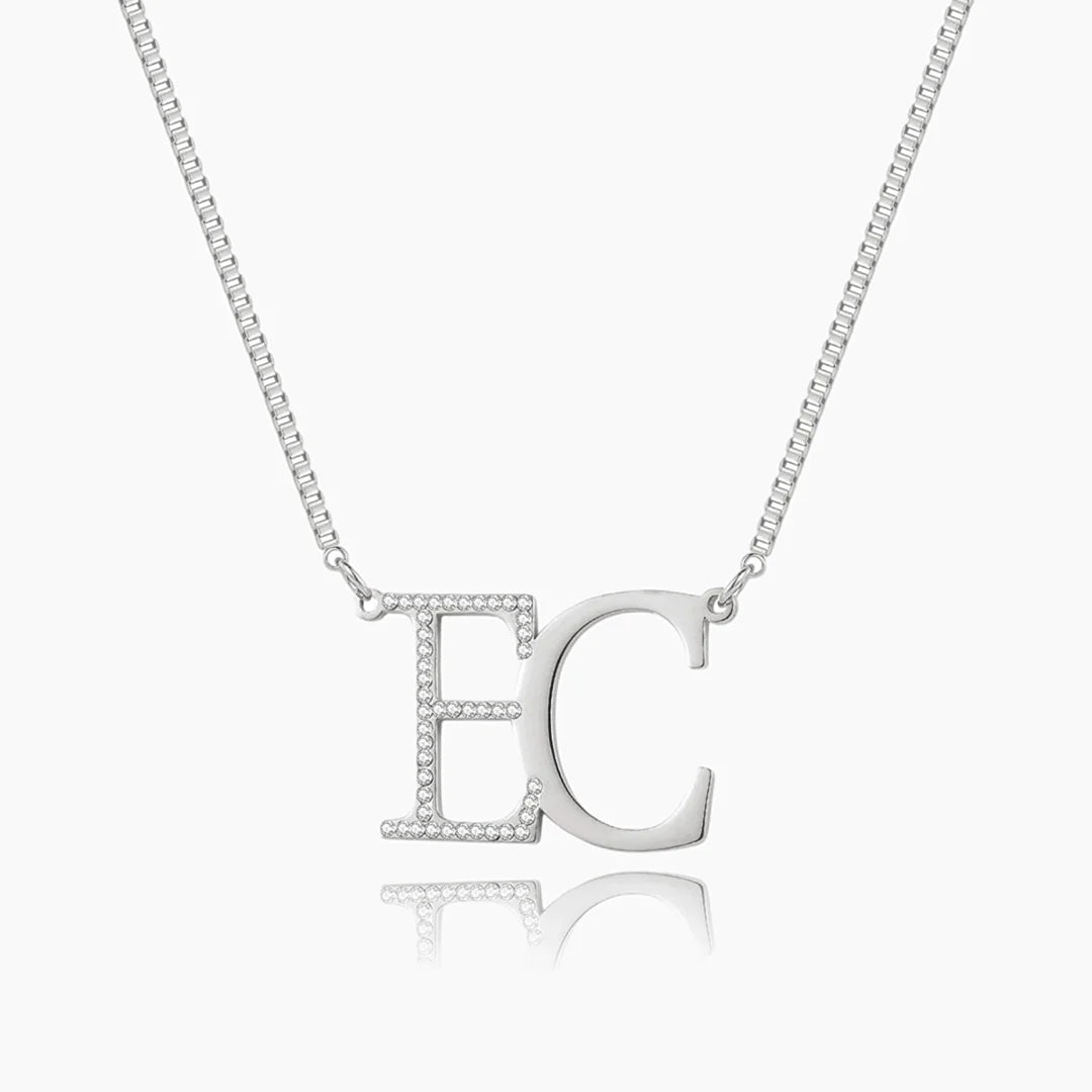 Iced Double Initial Necklace