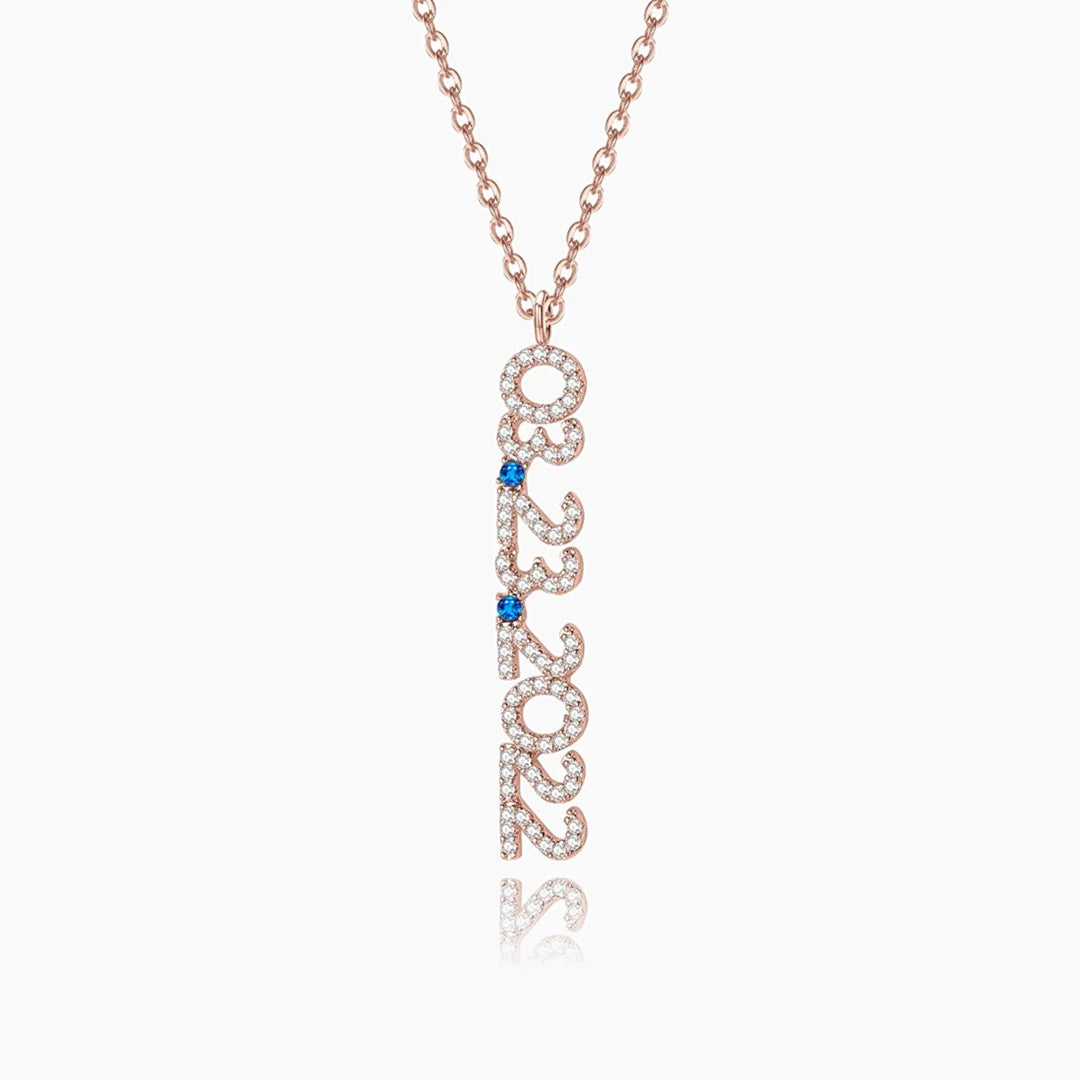 Iced Vertical Date Necklace