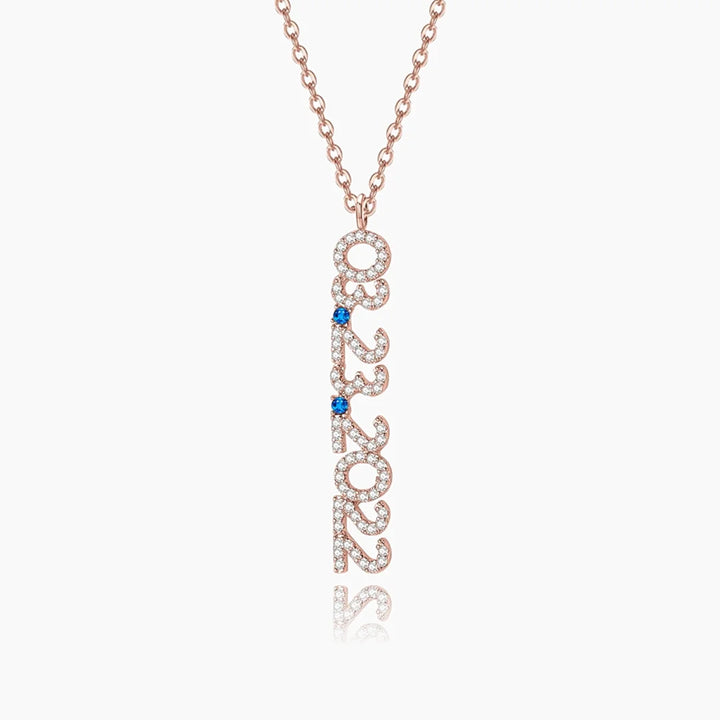 Iced Vertical Date Necklace