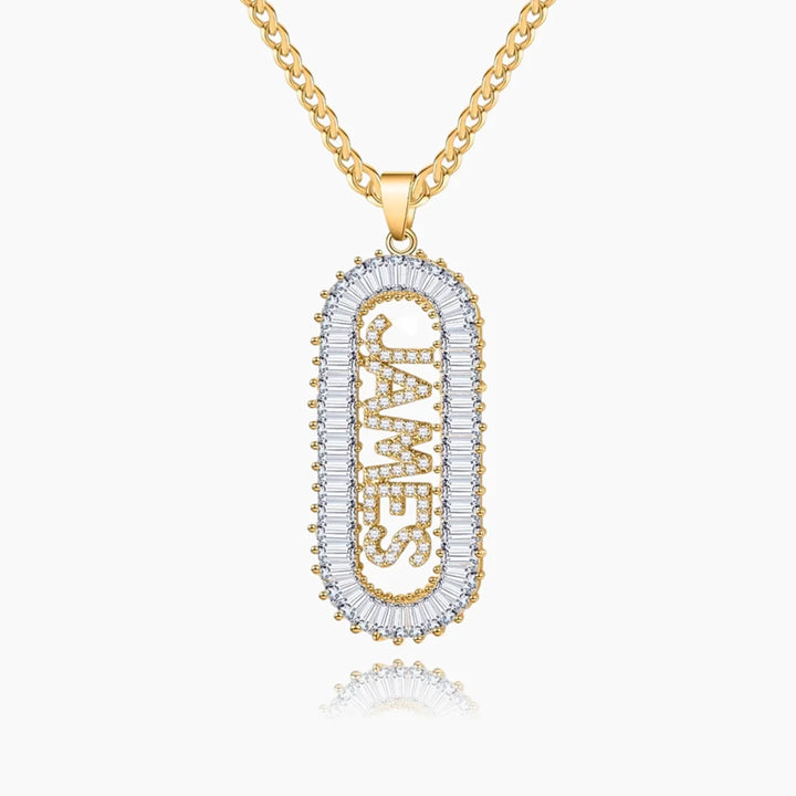 Iced Vertical Name Necklace