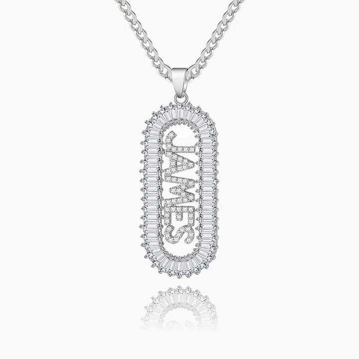 Iced Vertical Name Necklace