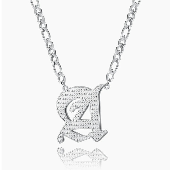 Double Plated Old English Initial Necklace