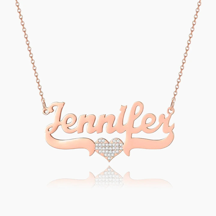 Personalized Iced Heart Name Necklace