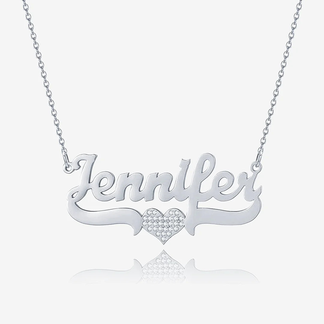 Personalized Iced Heart Name Necklace