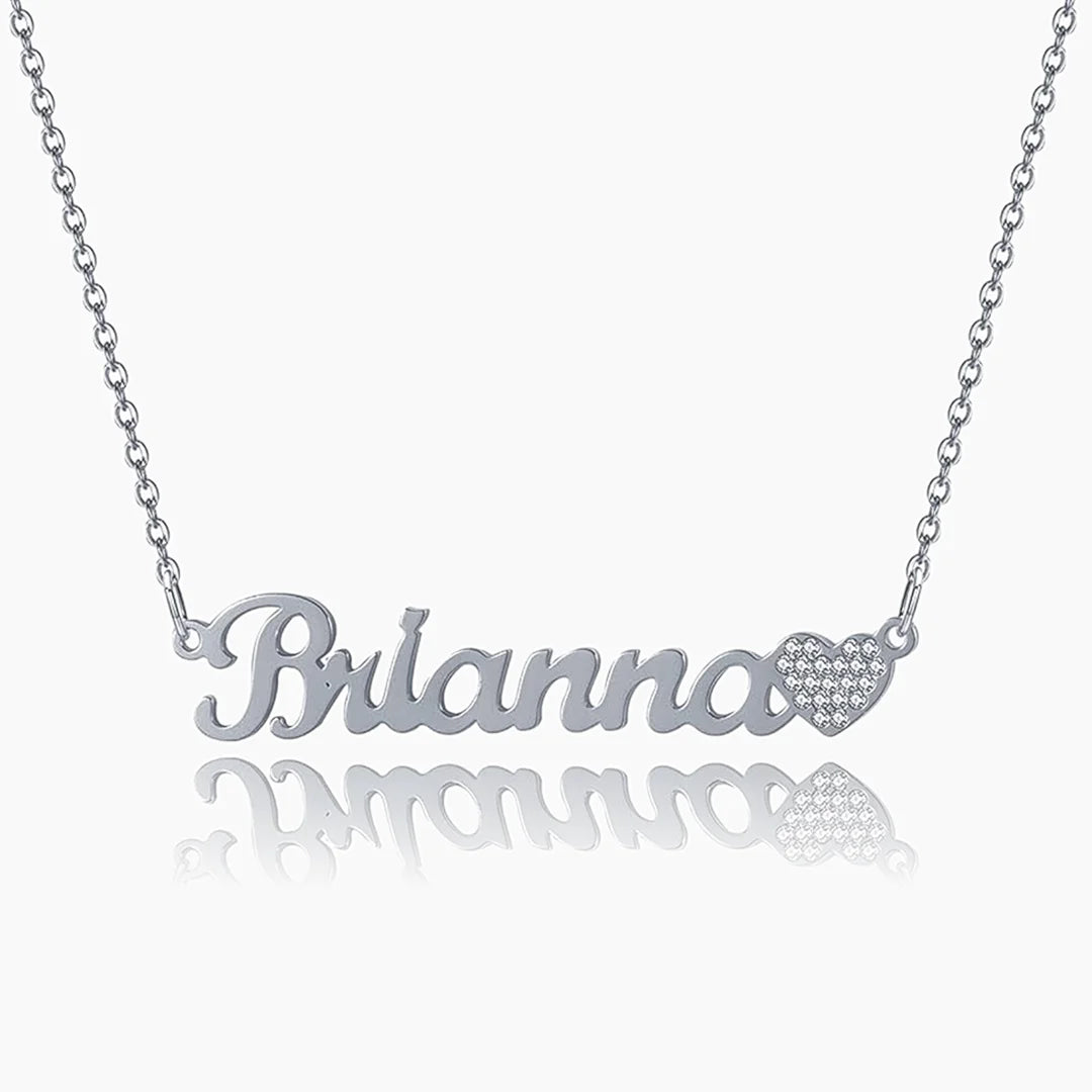 Iced Dainty Heart Name Necklace