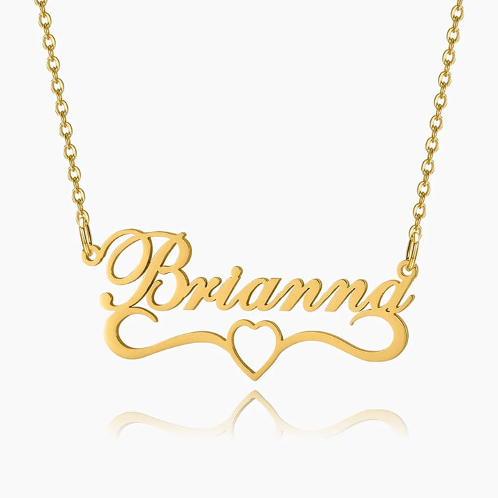 Cursive Name Heart Necklace