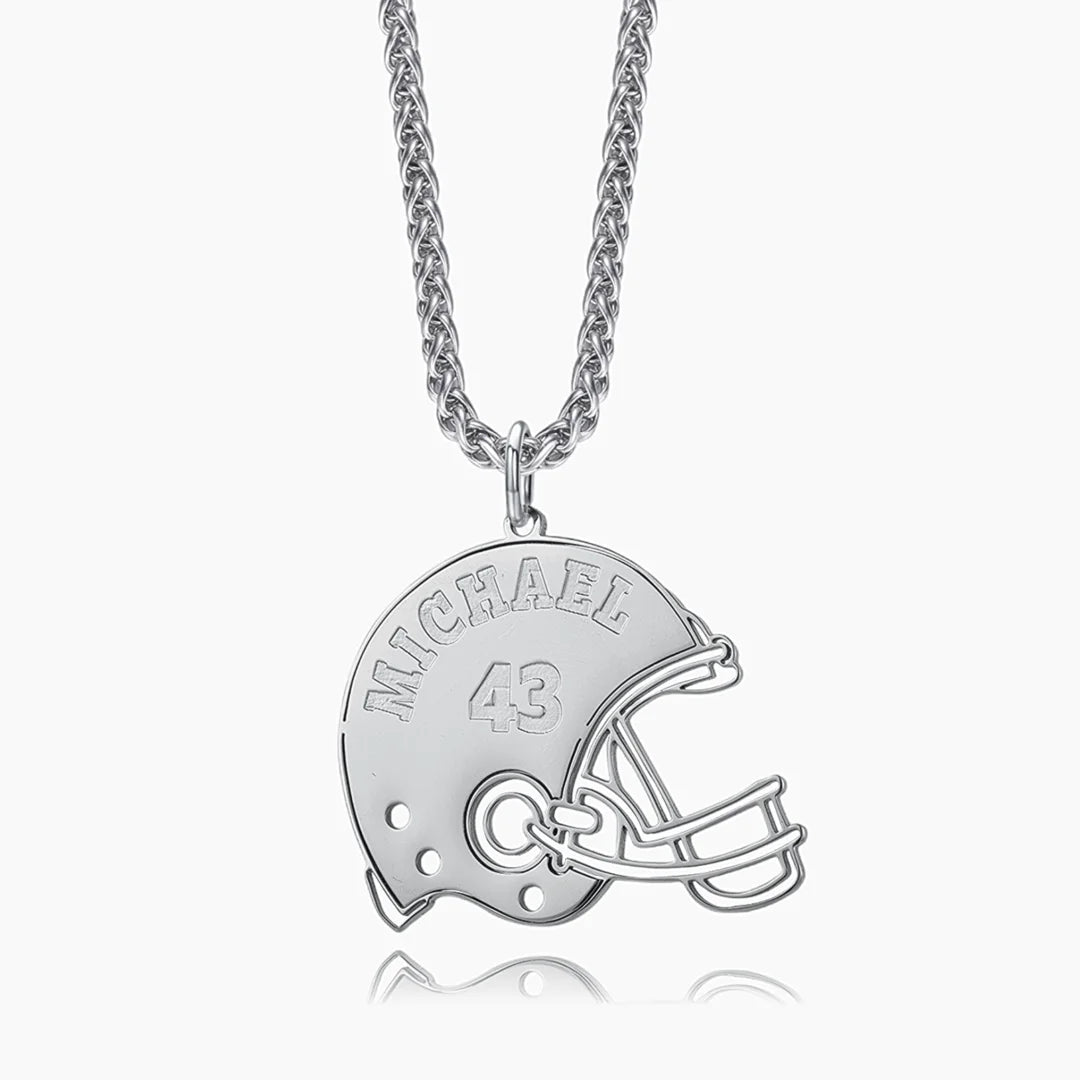 Personalized Football Helmet Name Necklace