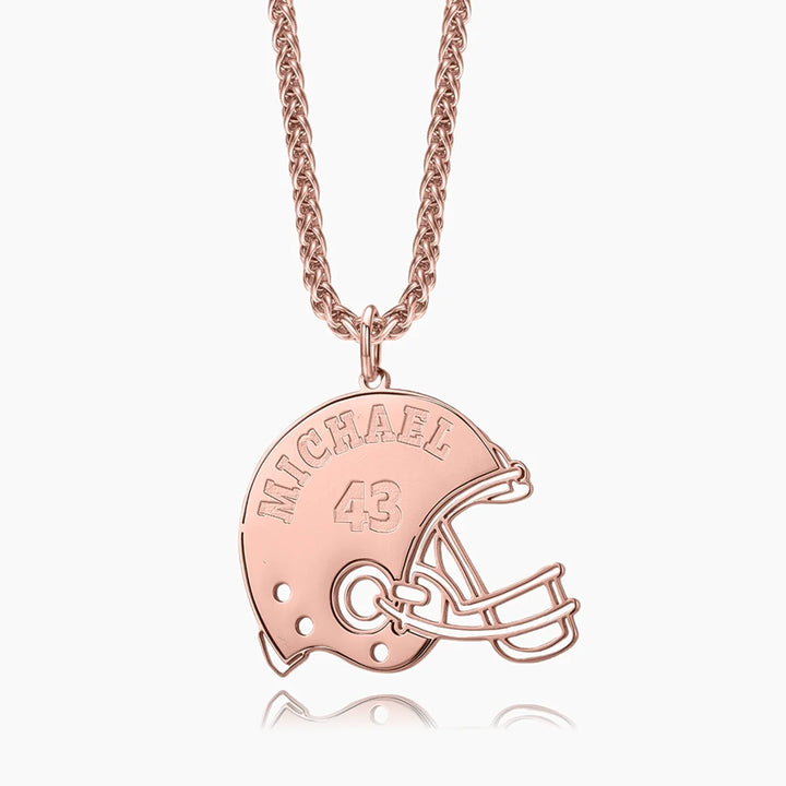 Personalized Football Helmet Name Necklace