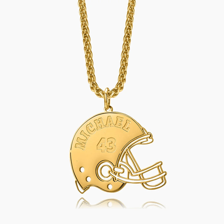 Personalized Football Helmet Name Necklace