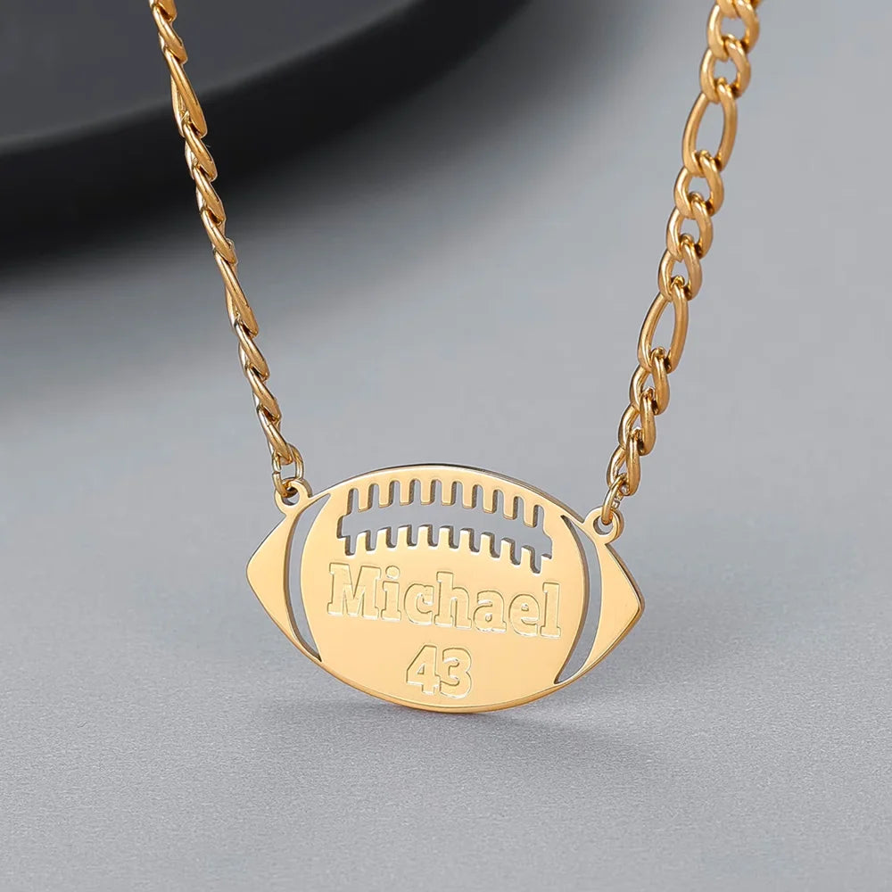 Personalized American Football Necklace