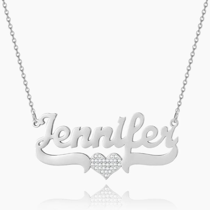 Bling Heart Name Necklace