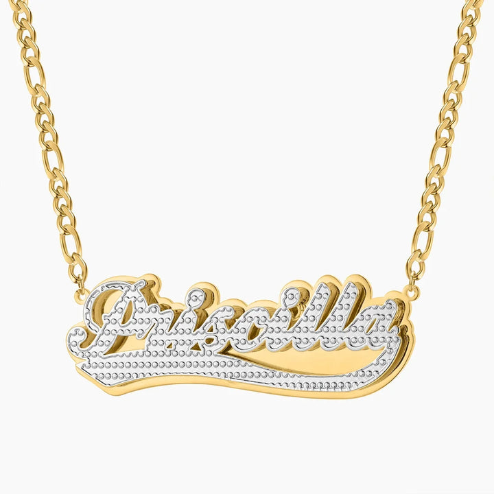 Custom Double Plated Varsity Name Necklace