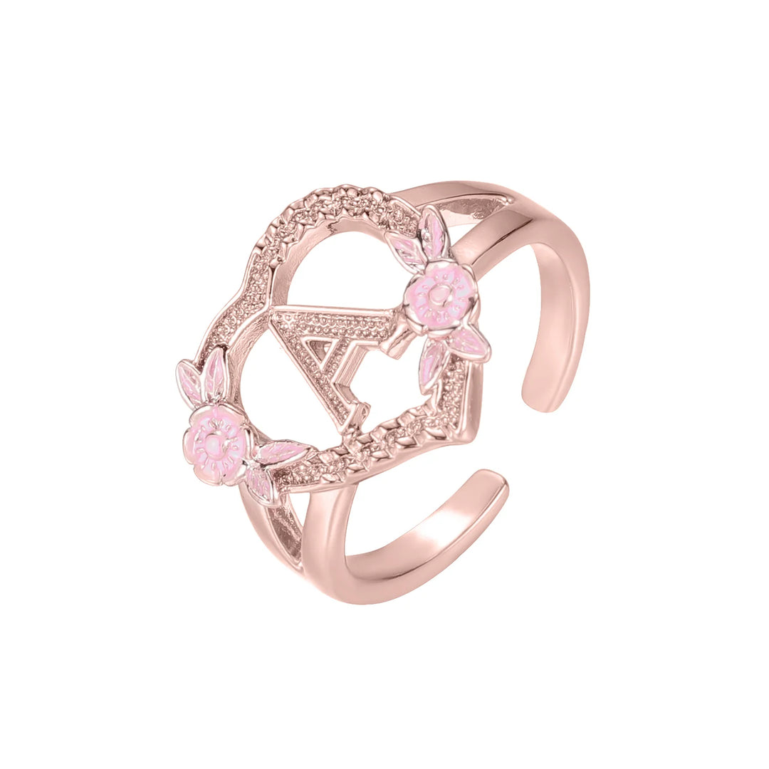 Floral Initial Ring