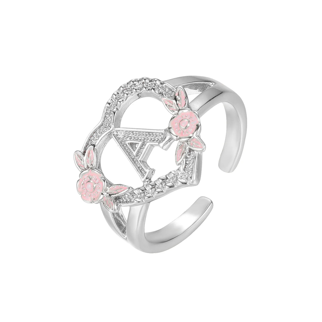 Floral Initial Ring