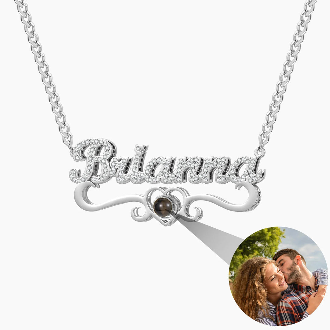 Projection Photo Name Necklace