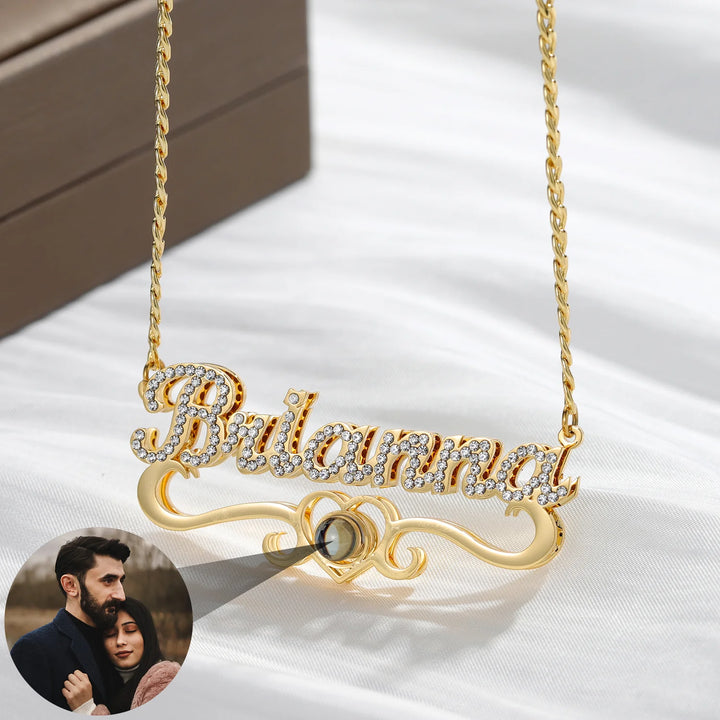 Projection Photo Name Necklace