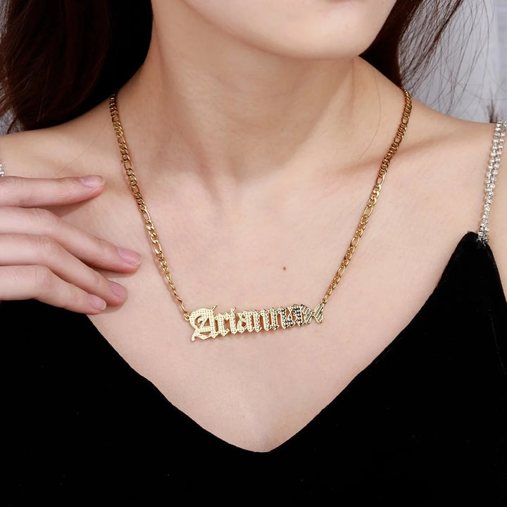 Textured Butterfly Name Necklace