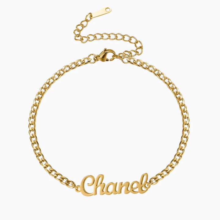 Name Bracelet With Cuban Chain