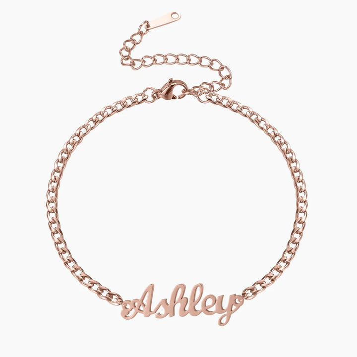 Name Bracelet With Cuban Chain