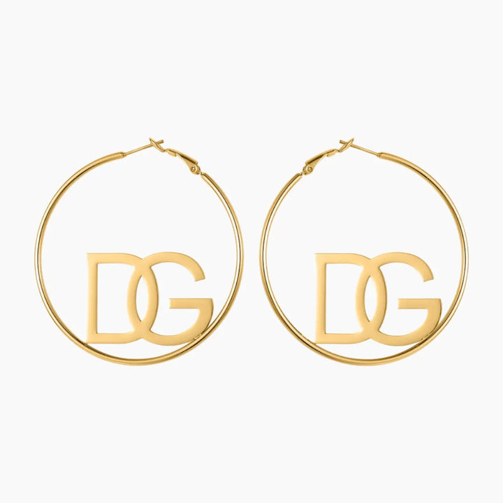 Personalized Two Letter Hoop Earrings