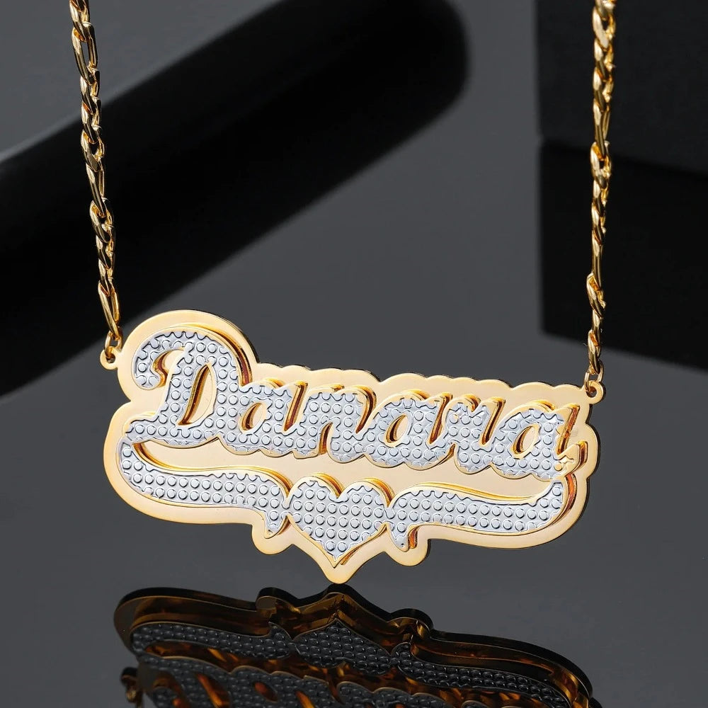 Double Plated Layered Name Necklace