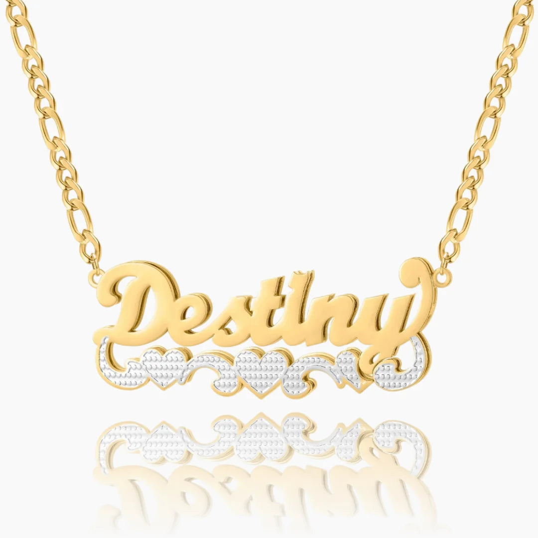 Double Plated Multi Heart Name Necklace